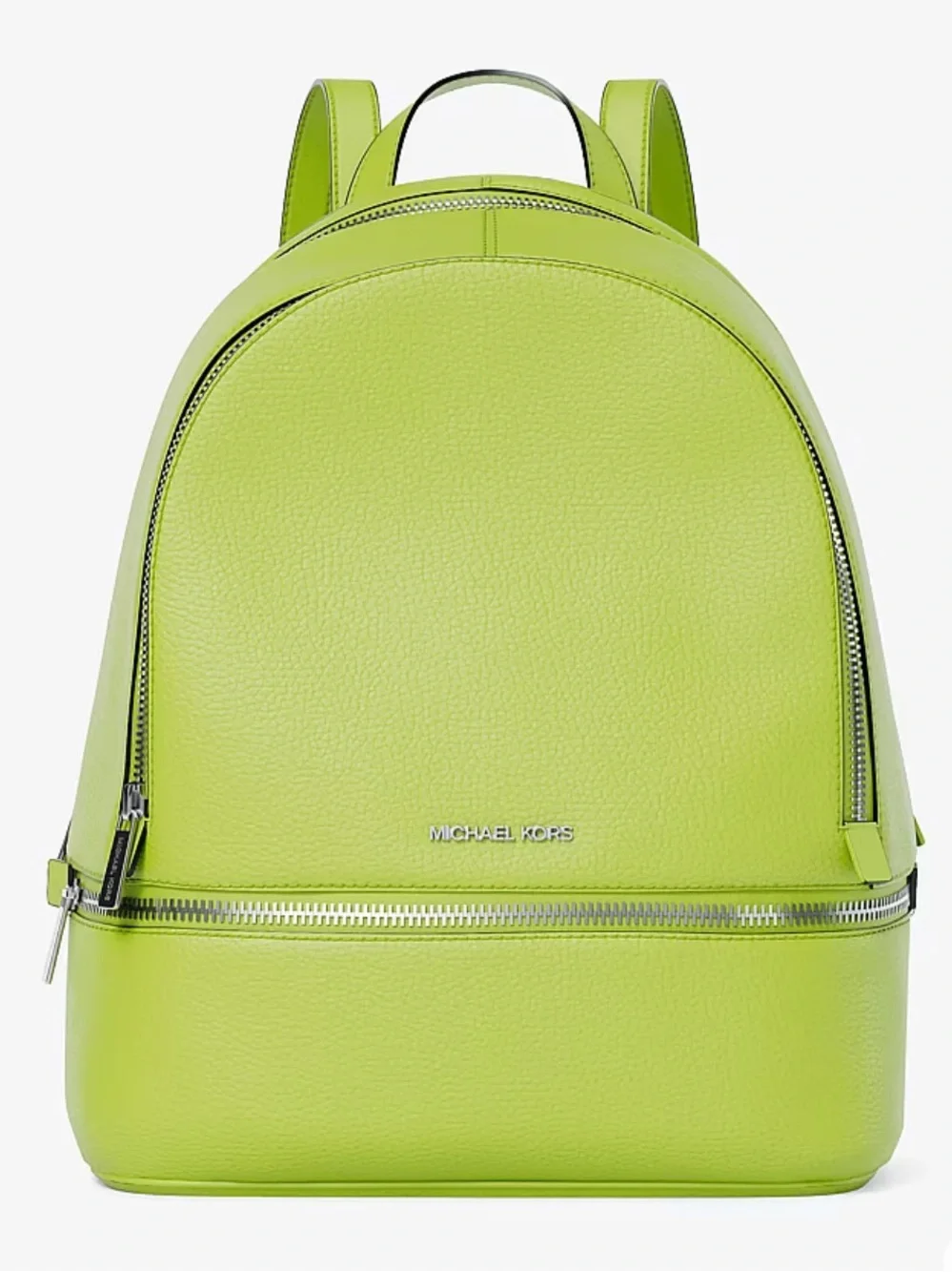 Michael Kors Rhea medium backpack leather Backpack Lime NWT